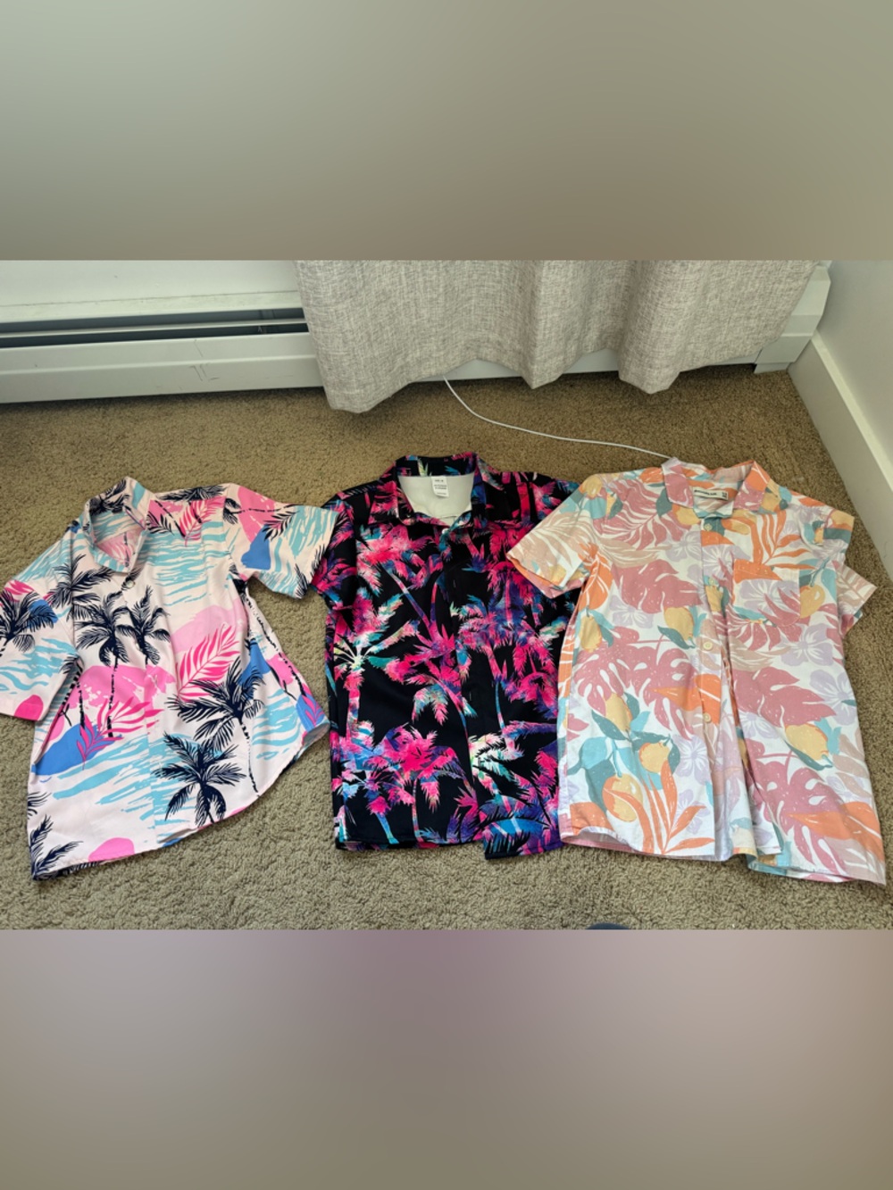 Kids Tropical Button-Down Shirt - Pink & Black Options